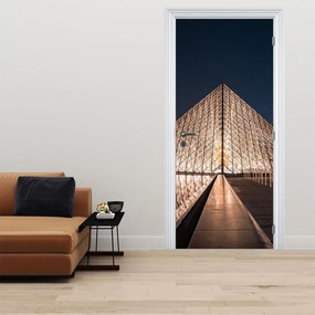 Fotótapéta ajtóra - Louvre éjjel (95x205cm)
