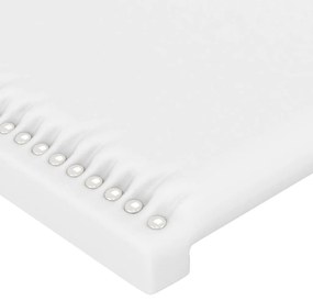 fehér műbőr LED-es fejtámla 163x16x118/128 cm