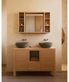 Natúr színű alacsony teakfa mosdó alatti szekrény 120x80 cm Neria – Kave Home