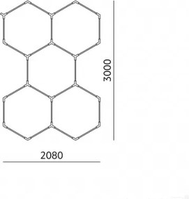 LED mennyezeti lámpatest HEXLINE LED/216W/230V 4000K 208x300 cm fehér