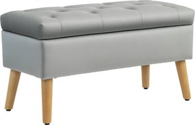 HOMCOM Tároló Pad Puffal, Kárpitozott Ülés, Fedeles Puff, Ágy Pad Bársonyos Megjelenéssel, Előszobába, Hálószobába, Nappaliba, Gumifa 80 x 35 x 40 cm