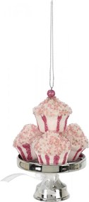 Cupcake pink karácsonyfa dísz