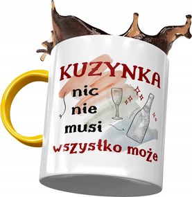 Sárga Bögre Unokatestvérnek Születésnapra Ajándék Nyomtatott Fotóval