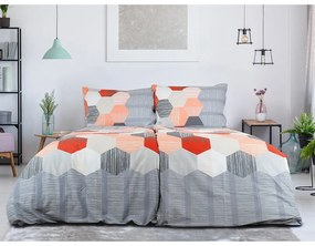 Szürke egyszemélyes krepp ágyneműhuzat 140x200 cm Honey Comb – B.E.S.