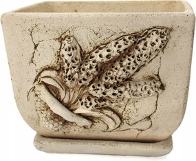 Samott agyag kaspó 19 cm állvány típus Tulipán levendula motívum