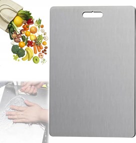 Vágódeszka Konyhába Halhoz Húshoz Rozsdamentes Acél Titán Erős 34X23CM