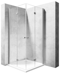 Rea Fold zuhanykabin 80x80 cm négyzet króm fényes/átlátszó üveg REA-K9990