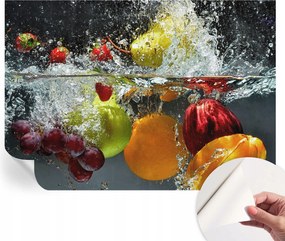 Öntapadós tapéta Fali furnér 3D hatás Gyümölcsök a vízben 208x146 cm