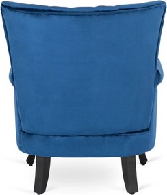 Fotel sötétkék bársony kárpittal – MALLO