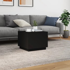 Fekete dohányzóasztal LED-lámpákkal 50 x 50 x 40 cm