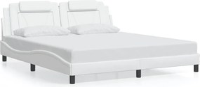 vidaXL fehér műbőr ágykeret Viana matrac nélkül 180x200 cm