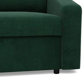 Zeus sarokkanapé, 2 ágyneműtartóval, döntött kartámasz, kordbársony, univerzális oldal, bonell töltet, zöld