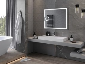 Mexen Onyx, LED fürdoszobai tükör háttérvilágítással és kozmetikai tükörrel 100x80 cm, 6000K, páramentesíto, 9813-100-080-611-00
