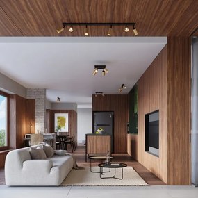 Sollux SL.1382 - Fali spotlámpa WINX 1xGU10/10W/230V fekete/arany