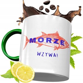 Zöld Bögre Horgászoknak Ajándékba, fényképes nyomattal