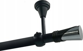 Függönykarnis szimpla Fém Mennyezeti 19mm Fekete Matt 300cm Vega Króm Kerekek Nélkül