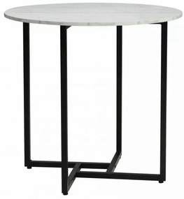 Kerek étkezőasztal ALTO II 80 cm, fehér márvány dekorációval