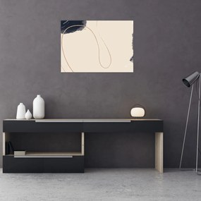 Üveg kép - Bézs absztrakció (70x50 cm)