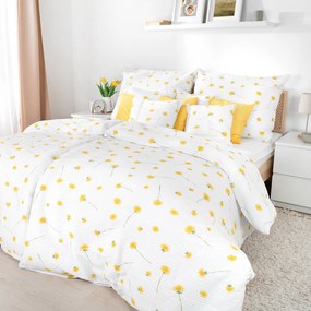 Goldea krepp ágyneműhuzat - pitypangok 140 x 200 és 70 x 90 cm