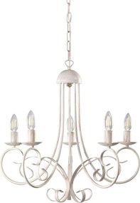 ONLI - POMPEI láncon függő csillár 5xE14/6W/230V krémszínű