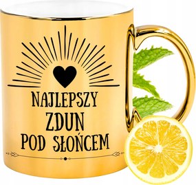 Prémium Arany Csillogó Bögre Ajándék Nyomtatott Fotóval