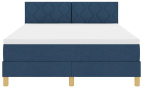 Box Spring Ágy Matraccal Kék 140x200 cm Szövet
