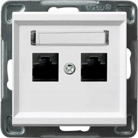 Számítógép aljzat dupla, kat.5e MMC, fehér Sonata