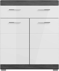 Scout 2 ajtós fürdőszobaszekrény sötétszürke/fehér