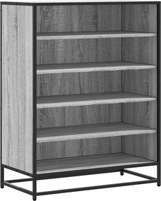 vidaXL szürke sonoma szerelt fa és fém cipőszekrény 75 x 38 x 97,5 cm