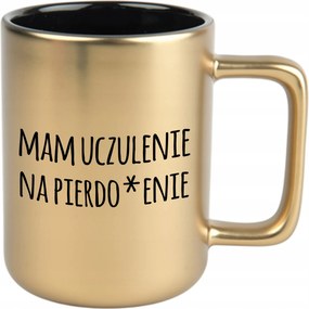 Bögre Matt Arany Fekete Belső 360ml Vicces Ajándék Allergia