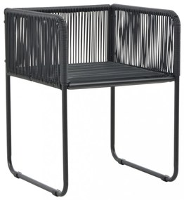 5 részes fekete PVC rattan kerti étkezőgarnitúra