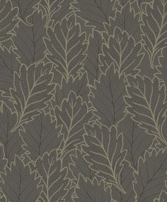 Decoprint Antibes Quercus Leaves arany-fekete leveles vlies tapéta – AN28263