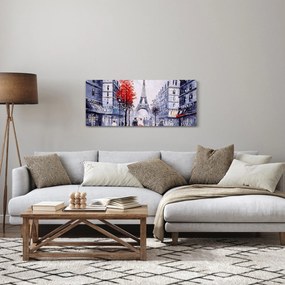 Egy párizsi utca képe, olajfestmény (120x50 cm)