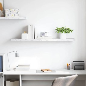 vidaXL Falpolc tárolóval Fehér márvány 120 x 23,5 x 4 cm Faanyag