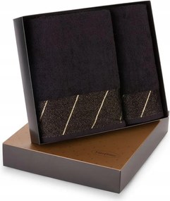 Törölköző szett, 2 db, T/0416, fekete, 485g/m2, szett