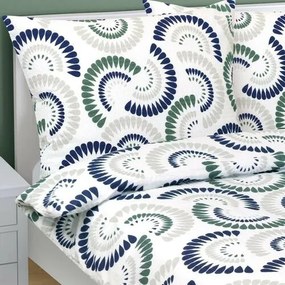 Bellatex Krepp ágynemő Kapka kék, zöld, 140 x 200cm, 70 x 90 cm
