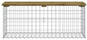 impregnált fenyőfa gabion kerti pad 103 x 31,5 x 42 cm