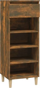 vidaXL füstös tölgy színű szerelt fa cipősszekrény 40x36x105 cm