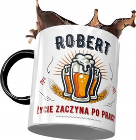 Fekete bögre Robert Kollégáknak Ajándék Nyomtatott Fotóval