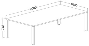 ProOffice tárgyalóasztal 200 x 100 cm, cseresznye