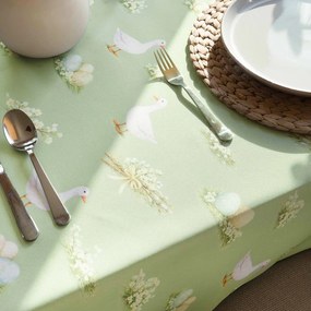 Goldea húsvéti szögletes teflonos asztalterítő - libák és húsvéti tojások 80 x 80 cm