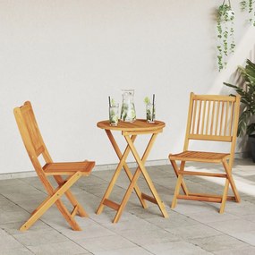 3 részes kerti bistro szett masszív akácfából