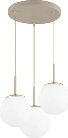 Brilagi - Kábeles csillár MILO ECRU 3xE27/60W/230V bézs/arany