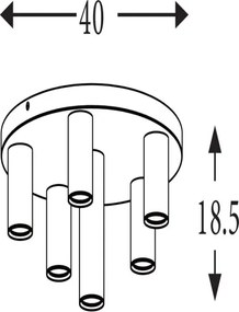 Searchlight 50570-6BK - Mennyezeti lámpatest TUBES 6xGU10/10W/230V, Ø 40 cm