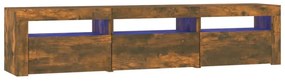 füstös tölgy színű TV-szekrény LED-világítással 180x35x40 cm