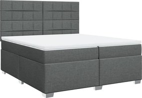 vidaXL sötétszürke szövet rugós ágy matraccal 200 x 200 cm