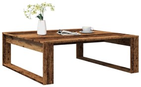 antik fa színű szerelt fa dohányzóasztal 100 x 100 x 35 cm