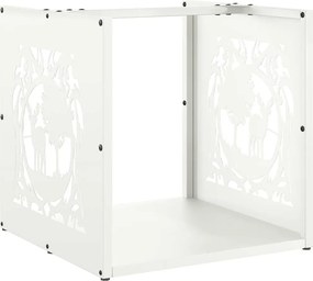 vidaXL fehér hidegen hengerelt acél tűzifatároló 40x40x40 cm