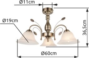 Globo 69007-3 - Mennyezeti lámpa POSADAS 3xE27/60W/230V