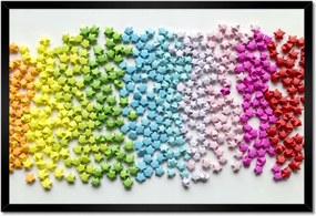 Poszter keretben 60x40 Színes origami csillagok